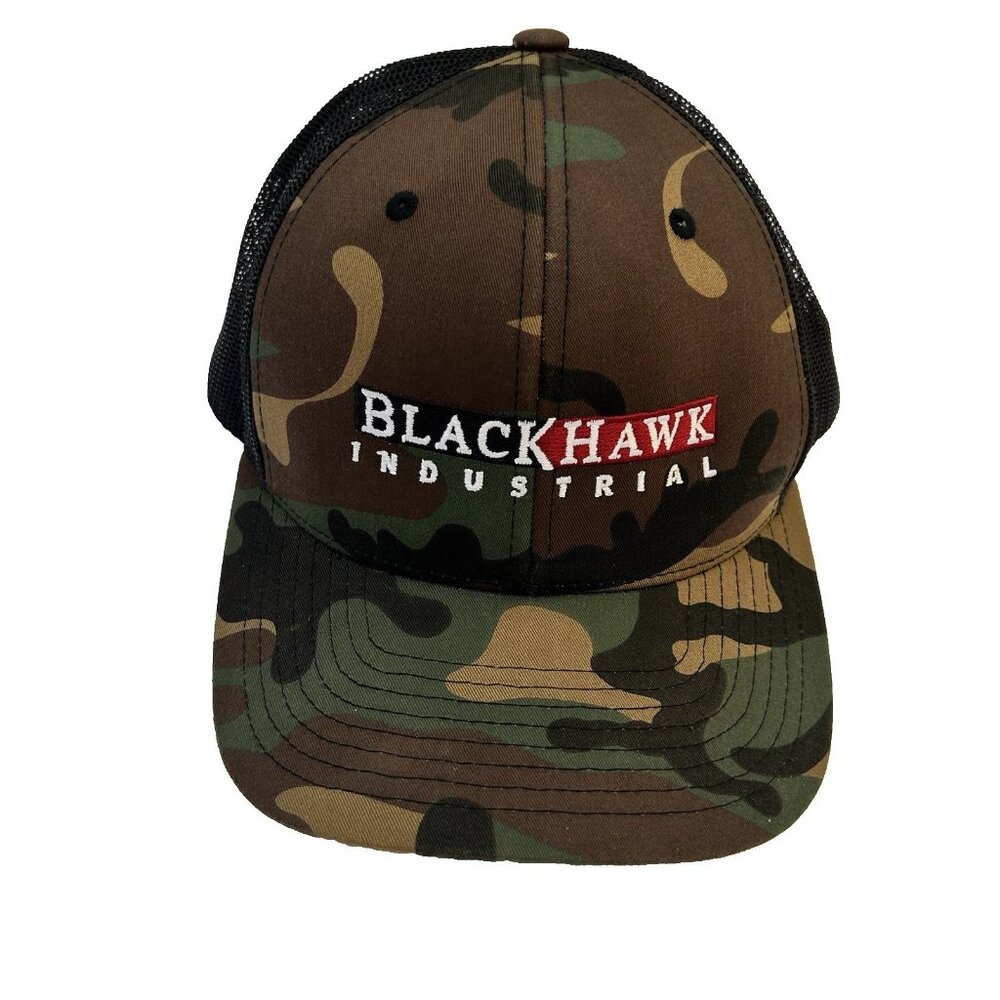 Blackhawk Industrial Camo Snapback Trucker Hat One Size Classics By Yupoong